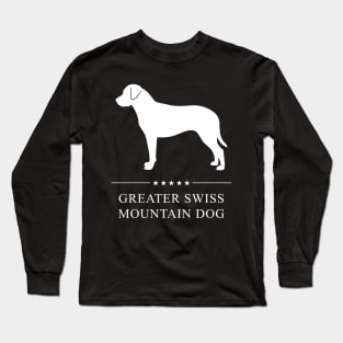 Greater Swiss Mountain Dog White Silhouette Long Sleeve T-Shirt